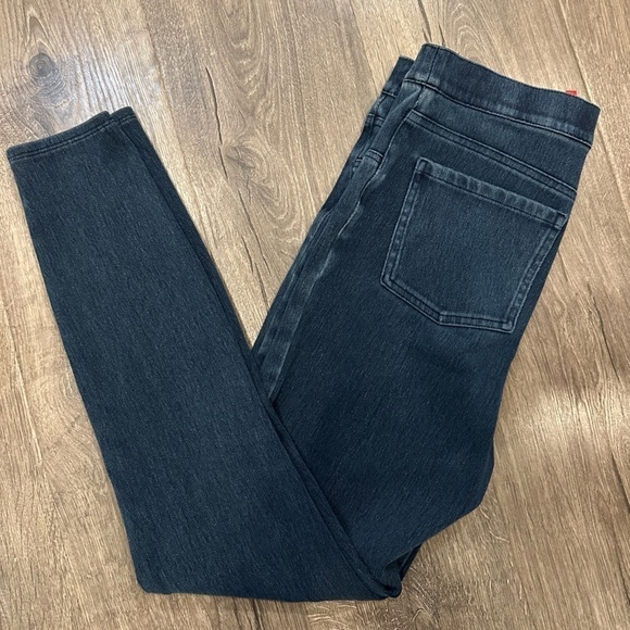 Spanx Jeans Womens M Pull On Skinny Stretch Jegging Dark Wash Blue Medium - Picture 10 of 11